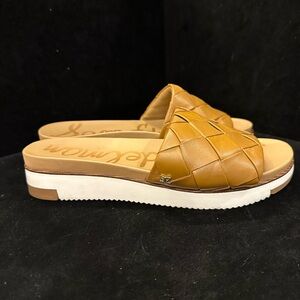 Sam Edelman Tan Woven Slide Sandals